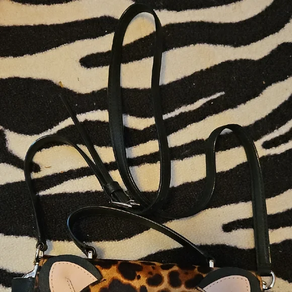 NWOT Kate Spade Leopard Cat Purse with Black and Brown - Picture 3 of 8